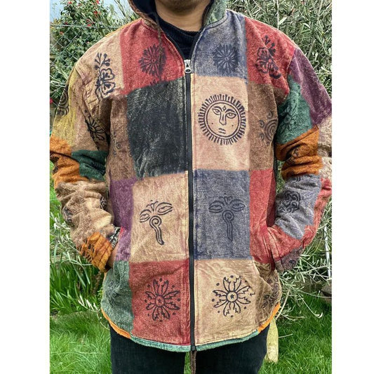 Fashion Slim Printed Jacket Men Hooded Casual Jacket