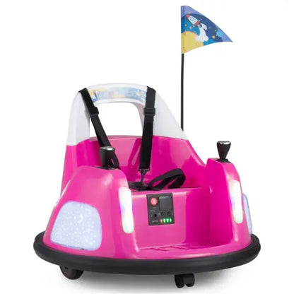 Kids Ride-On Bumper Car with 5-Point Safety Harness – Pink Pink 5-Point Seat Belt Kids Bumper Car W | Ectron Online