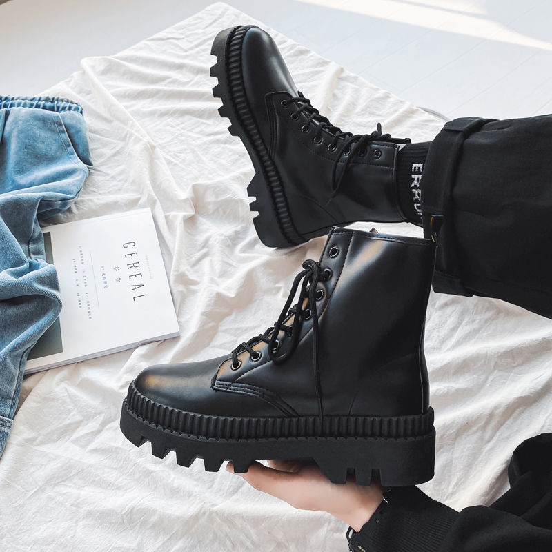 Men’s Black Platform Doc Martens Style Boots Men's Black Platform Doc Martens Boots | Ectron Online