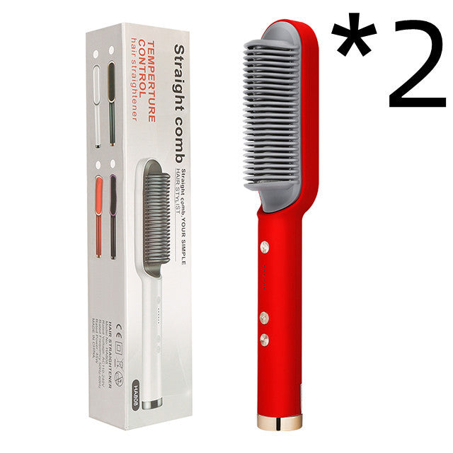 2-in-1 Hair Straightener Hot Comb with Negative Ion Curling Tong New 2 In 1 Hair Straightener Hot Comb Ne | Ectron Online