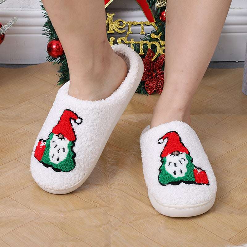 Cute Santa Claus Slippers – Warm Christmas Couple Indoor Shoes Cute Cartoon Santa Claus Home Slippers C | Ectron Online