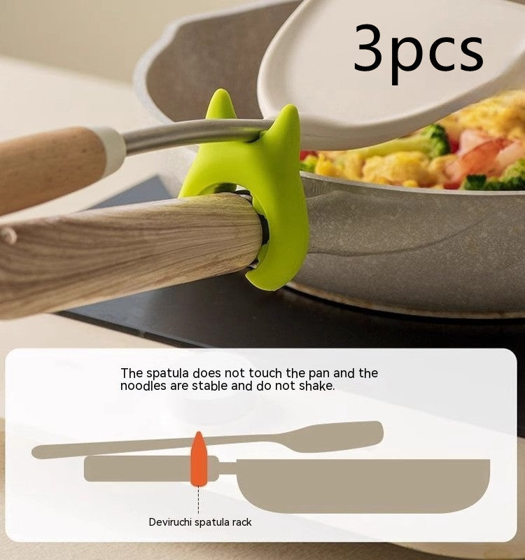 {{ brand }} Multifunctional Silicone Spatula & Spoon Holder Green Truner Frame 3PCS - Multifunctional Spatula Holder