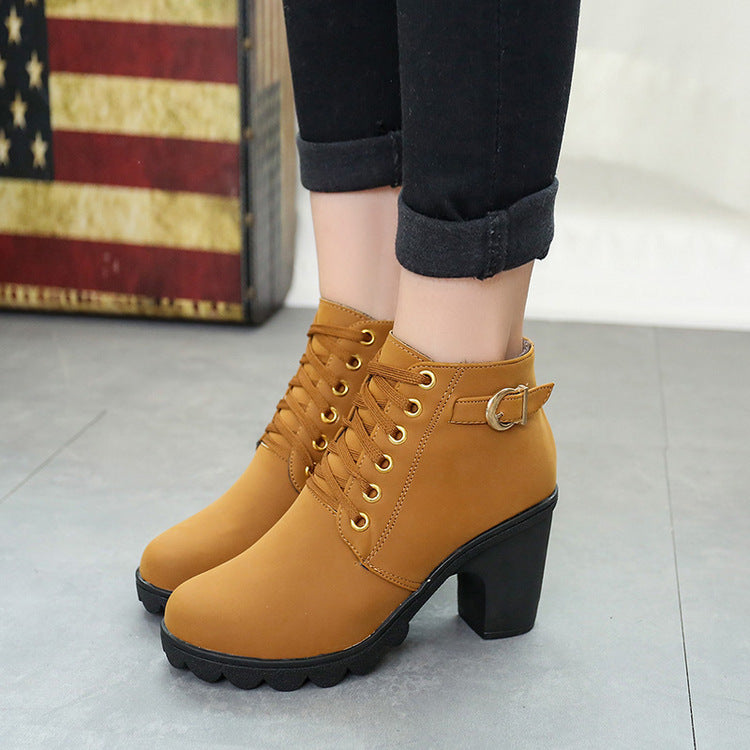 Chunky Heel Ankle Boots Women's Shoes | Ectron Online