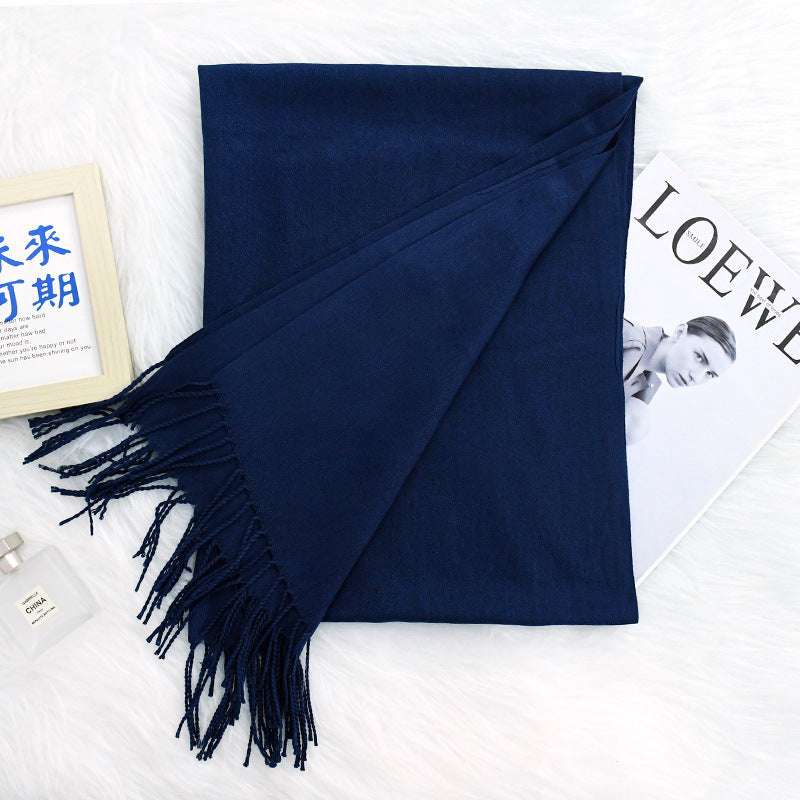 Luxurious Warm Tassel Scarf - Cashmere-Feel Meeting Accessory Annual Meeting Warm Cashmere Tassel Scar | Ectron Online