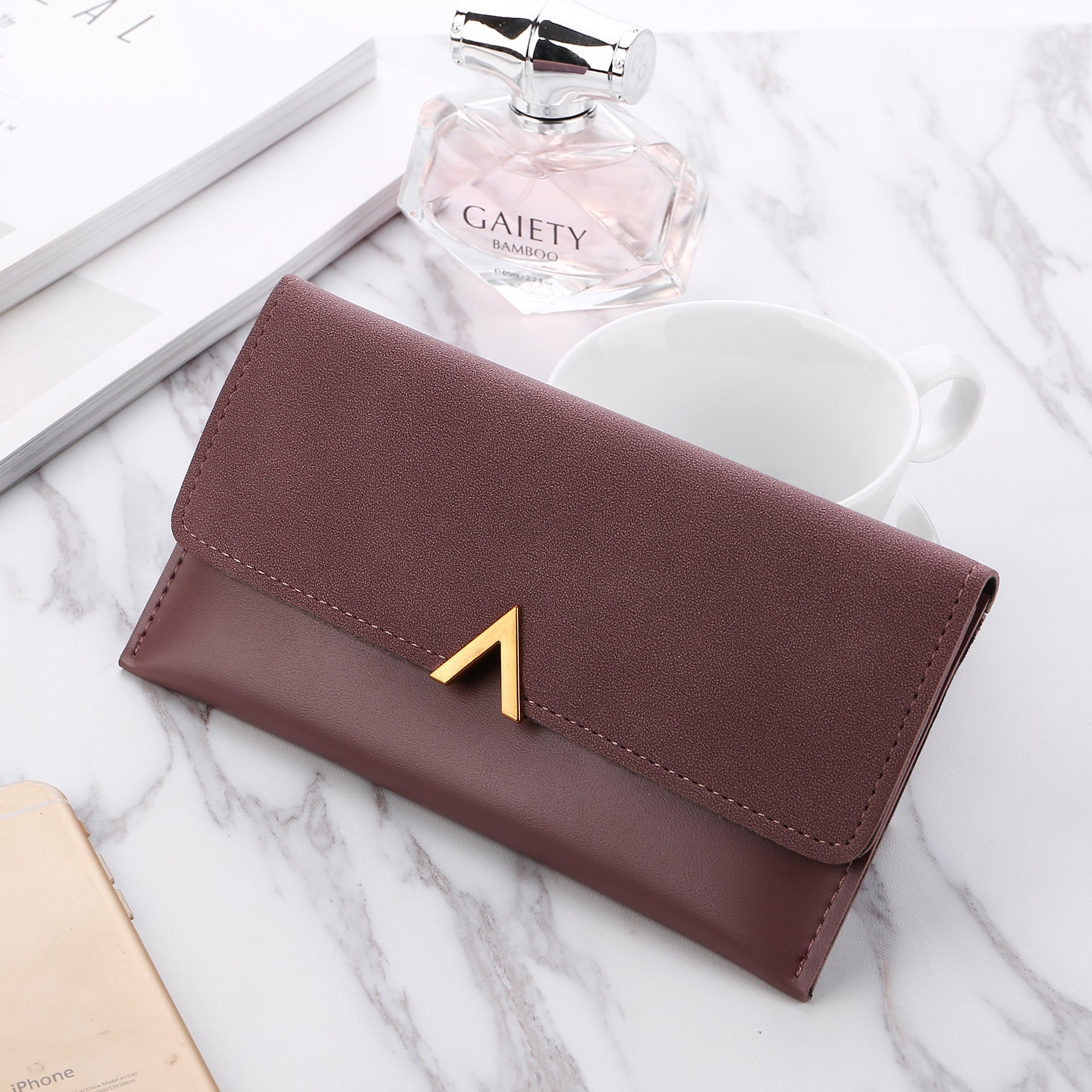 Frosted Color Matching Long Ladies Wallet Frosted Color Matching 30 Off Long Ladie | Ectron Online
