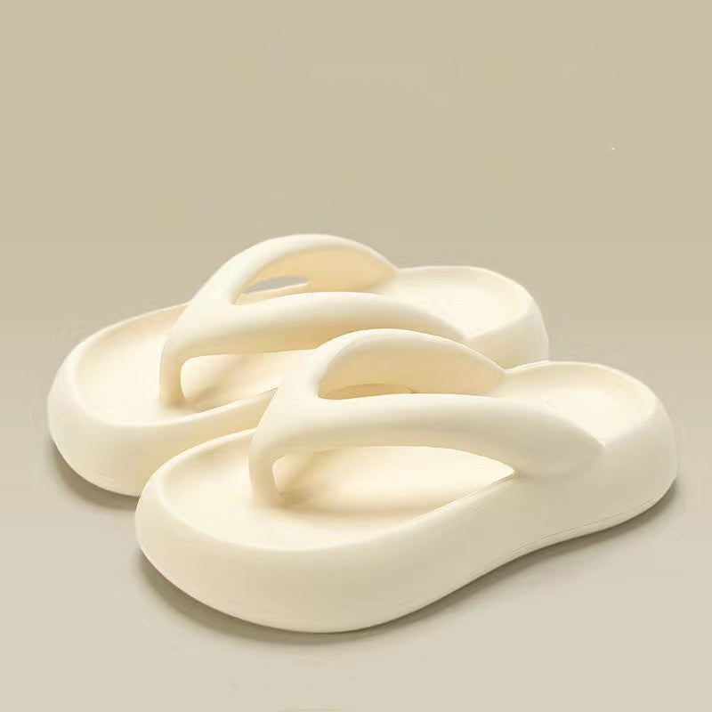Solid Color Thick-soled Flip-flops Summer Indoor Outdoor Fashion Thong Sandals Casual Holiday Beach Shoes Solid Color Thick-soled Flip-flops Summe | Ectron Online