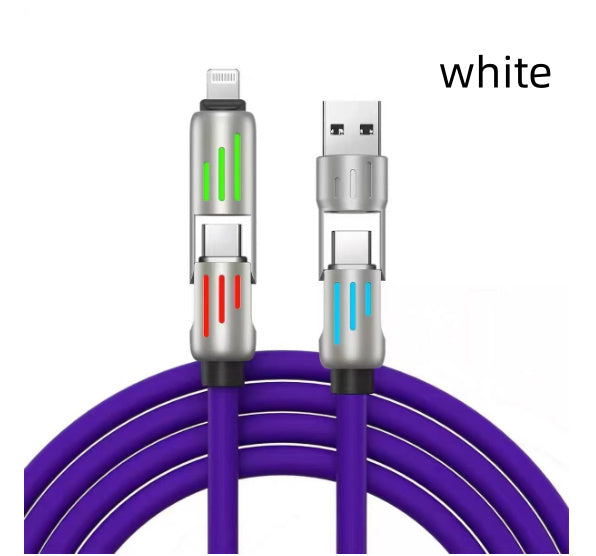 240W Light Column 4-in-1 Colorful Indicator Mobile Phone Charging Cable 240W Light Column Four-in-one Colorful I | Ectron Online