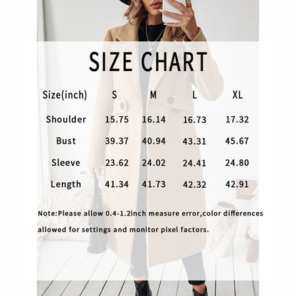 Women's Notch Lapel Trench Coat | Mid-Long Casual & Formal Jacket Women's Notch Lapel Trench Coat, Single | Ectron Online