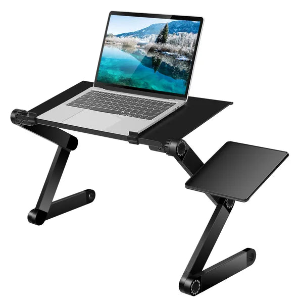 Foldable Aluminum Laptop Desk for Bed | Ergonomic Table & Mouse Board