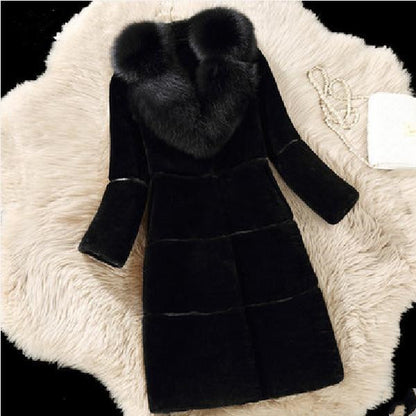 Women's Sheep Sheared Fur Coat | Elegant Medium-Length Winter Coat Women's Medium Length Sheep Sheared Fur | Ectron Online