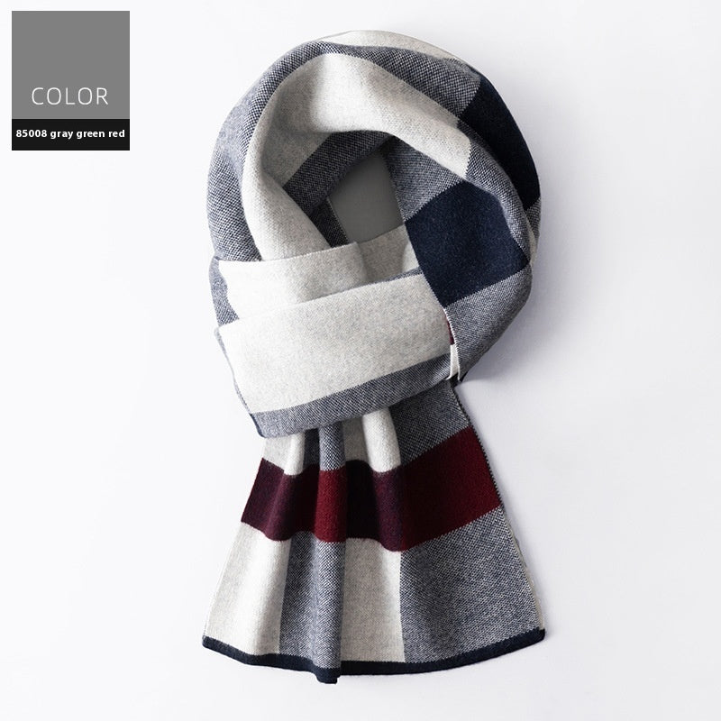 Men's Winter Plaid Wool Scarf Wool Scarf Men's Winter Plaid Double-sid | Ectron Online