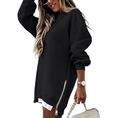 Women's Fall Winter Pullover | Side Zipper Stitching Fashion Sweater Fall Winter Fashion Stitching Side Zippe | Ectron Online