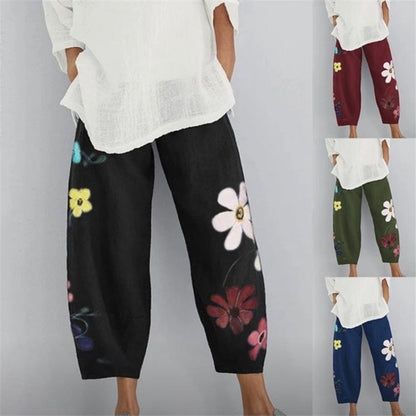 Loose Street Fashion Printed Cropped Trousers