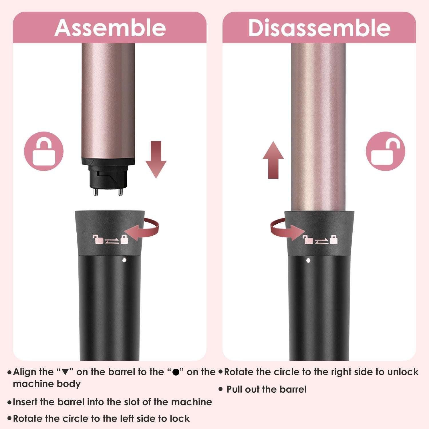 5-in-1 Curling Wand & Thermal Brush Set - Anti-Tangle Hair Curler 2 Type Options--1Pc 5 In 1 Curling Wand | Ectron Online