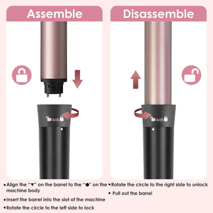5-in-1 Curling Wand & Thermal Brush Set - Anti-Tangle Hair Curler 2 Type Options--1Pc 5 In 1 Curling Wand | Ectron Online