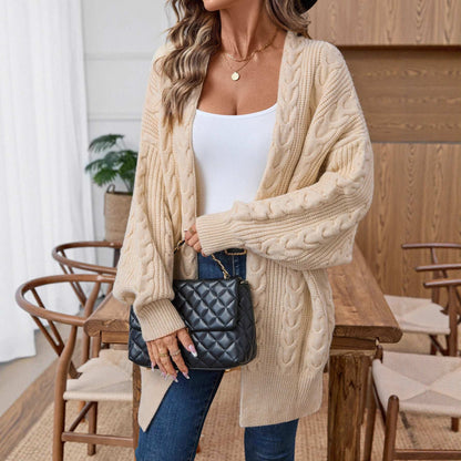 Retro Fashion Thick Loose Cable-knit Sweater