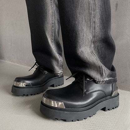 Ins British Style Thick Bottom All-match Casual Leather Shoes
