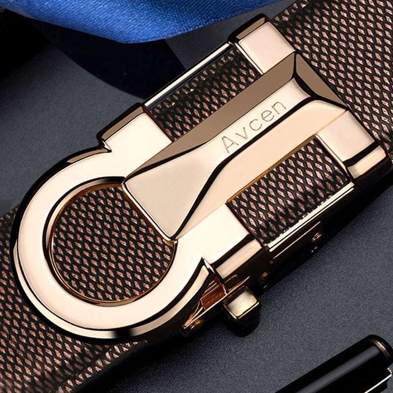 Men's Automatic Buckle Belt - High-End Cowhide & Trend Automatic Buckle High-end Trend Belt | Ectron Online