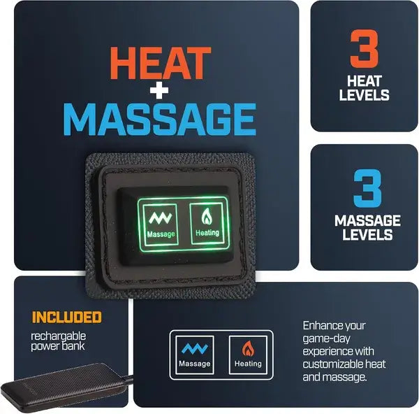 Alpcour Heated Massage Stadium Seat - Reclining Bleacher Chair Alpcour Heated Massage Reclining Stadium | Ectron Online