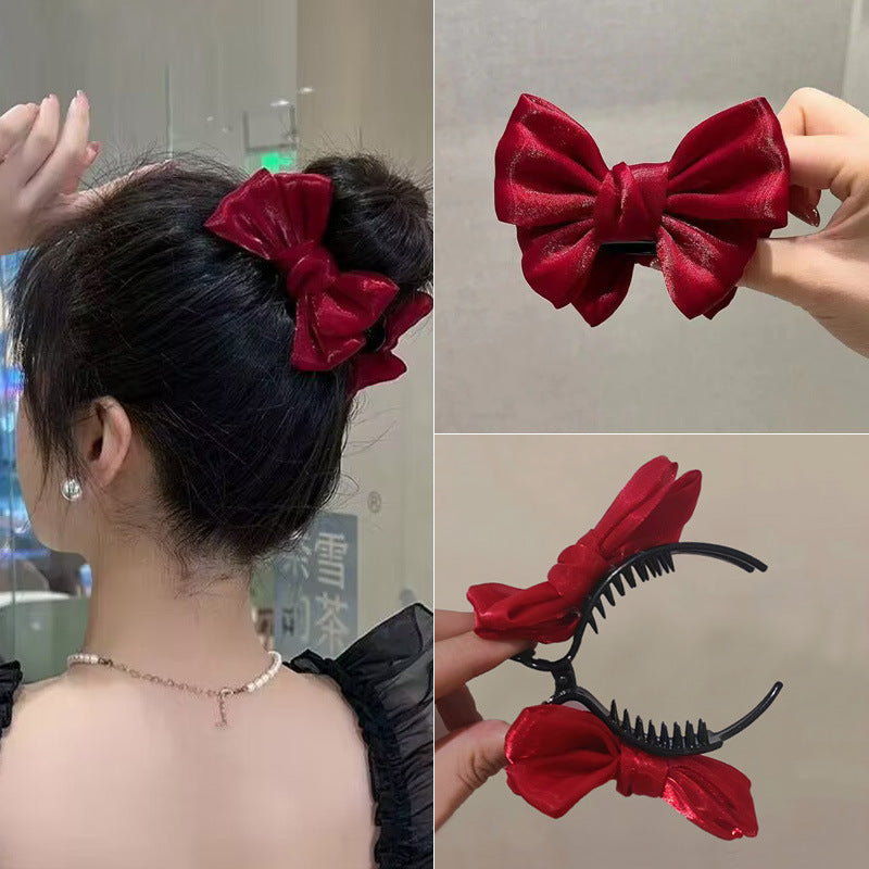 Elegant Bow Bun Grip – Acrylic Hair Clip for Stylish Updos Elegant Bow Bun Grip Female Online Influ | Ectron Online