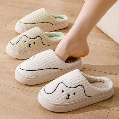 Striped Cat Slippers – Warm, Non-Slip Indoor Couple Shoes Striped Cat Slippers Indoor Couple Non-s | Ectron Online