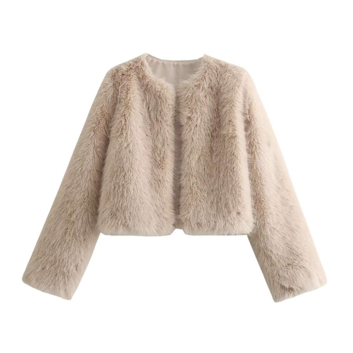 Chic Short Faux Fur Coat Polyester Imitation Fur Women's Short Ca | Ectron Online