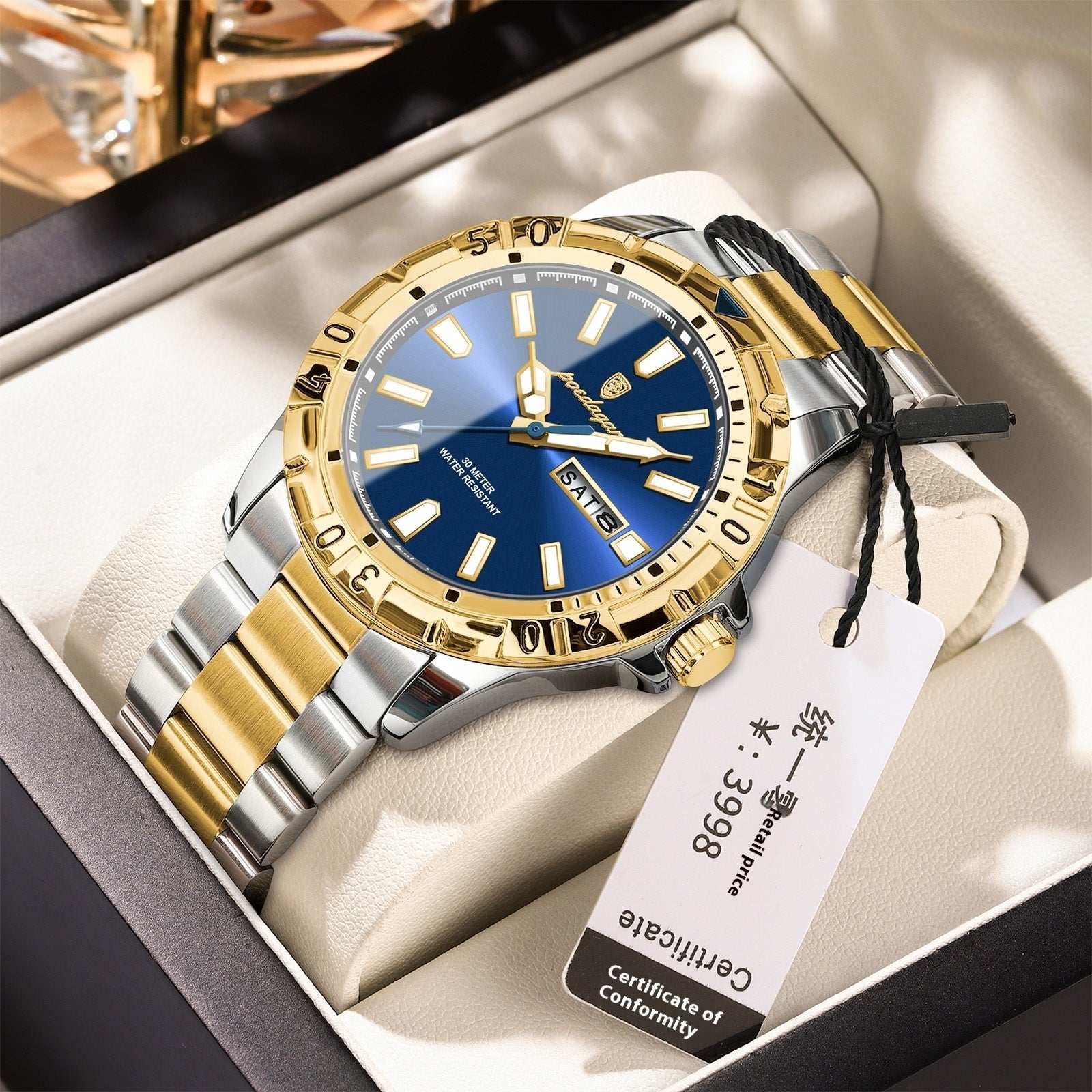 Men's Large Dial Sports Quartz Watch Swiss Brand Waterproof Fashion New Men's | Ectron Online