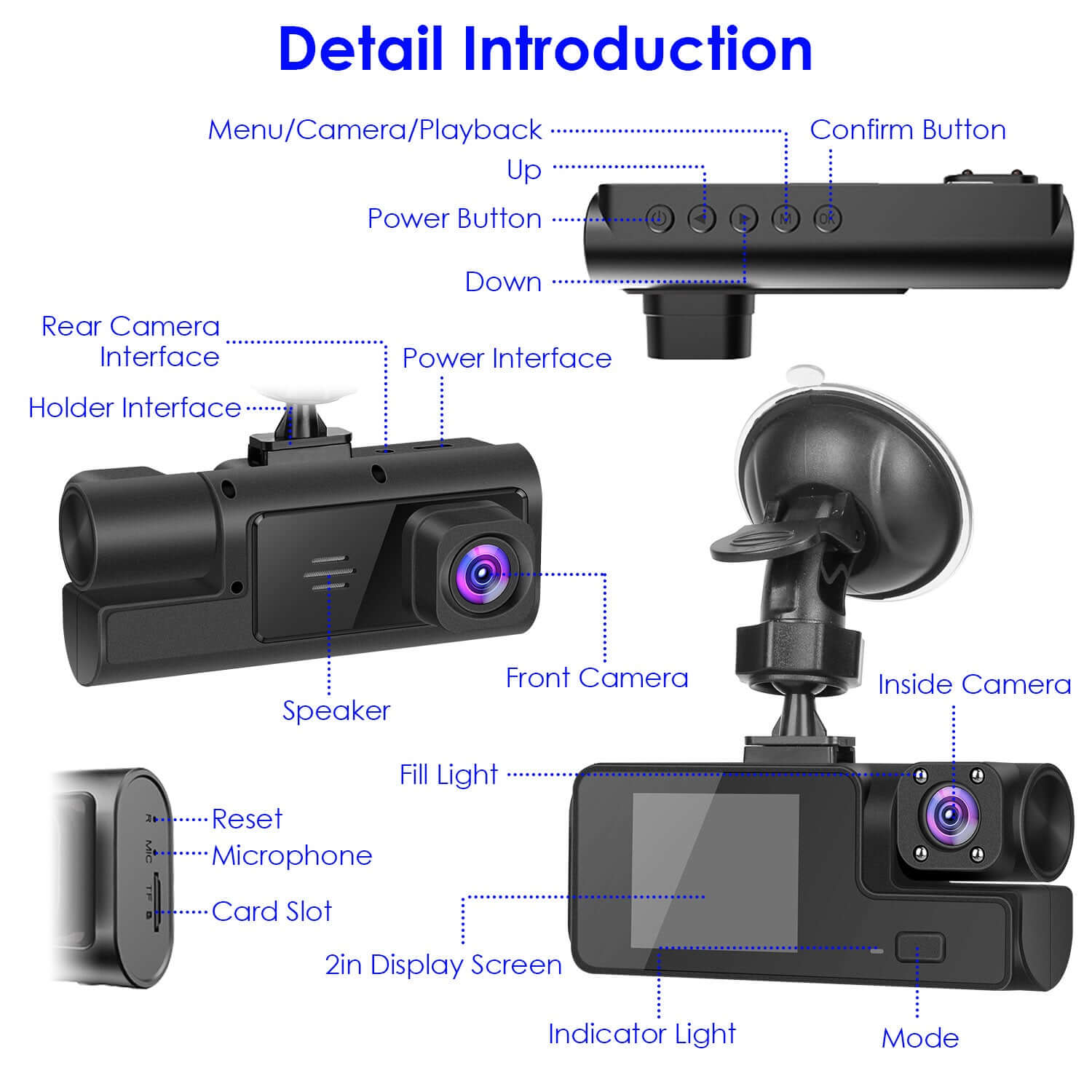 3-Channel WiFi Dash Cam - 1080P Front 1Pc WiFi FHD 1080P Car Dash Cam 3 Channe | Ectron Online