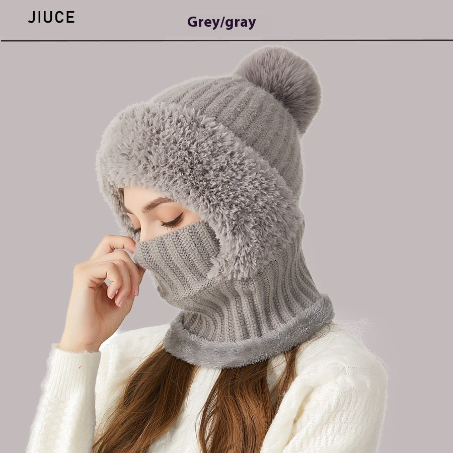3-in-1 High Elastic Knitted Hat | Scarf & Mask One-Piece Winter Set High Elastic Solid Color Knitted Hat Sca | Ectron Online