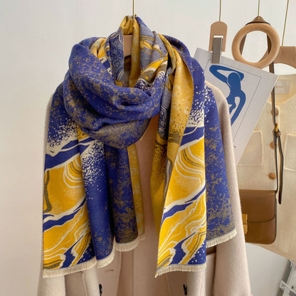 Women's Double-Sided Thick Scarf Style Double-sided Thickened Warm Scarf | Ectron Online