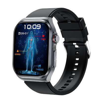 {{ brand }} 2.0" Smart Watch with Bluetooth Call | Fitness & Sleep Tracker Black silicone strap - Smart Watch Women Men 2.0 Display - Wate