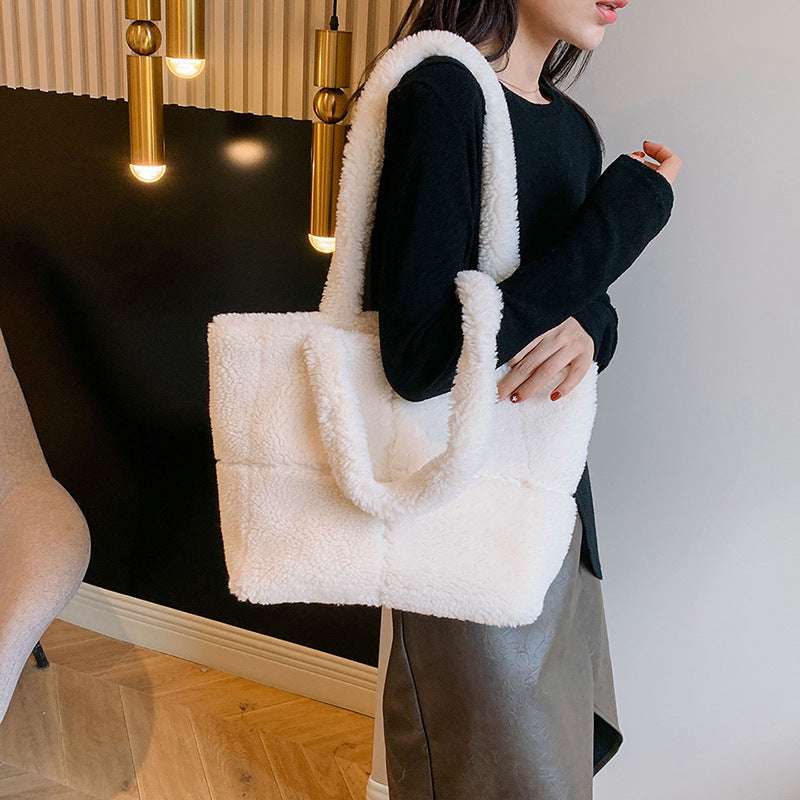 Luxury Plush Bag - Winter Fashion Cute Tote Handbag Women's Designer Luxury Plush Bag Winter | Ectron Online
