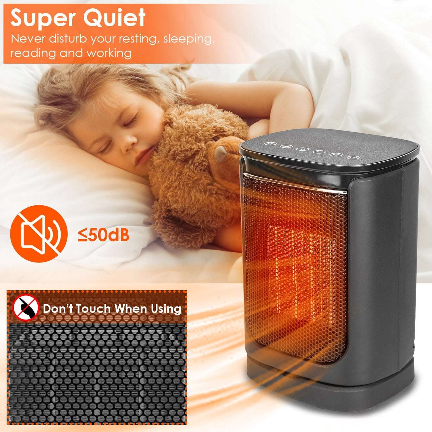 1500W Ceramic Oscillating Space Heater with Remote & Digital Display