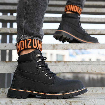 New Microfiber Leather High-Top Safety Shoes – Steel Toe & Anti-Puncture New Microfiber Leather Safety High-top S | Ectron Online
