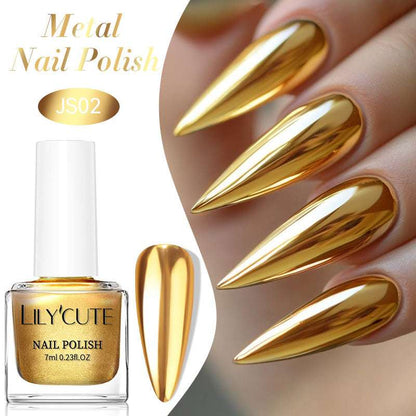 Quick-dry Metallic Mirror Nail Polish, No Baking Required
