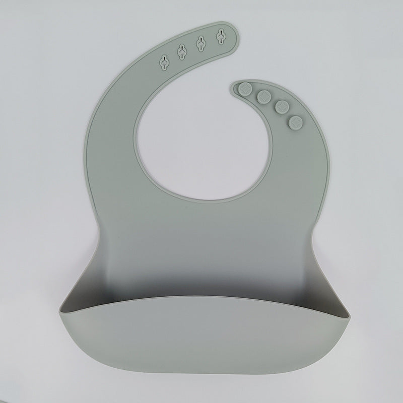 {{ brand }} Elegant Silicone Baby Bib – Waterproof, Soft & Easy to Clean Gray - New Children Eating Silicone Bib
