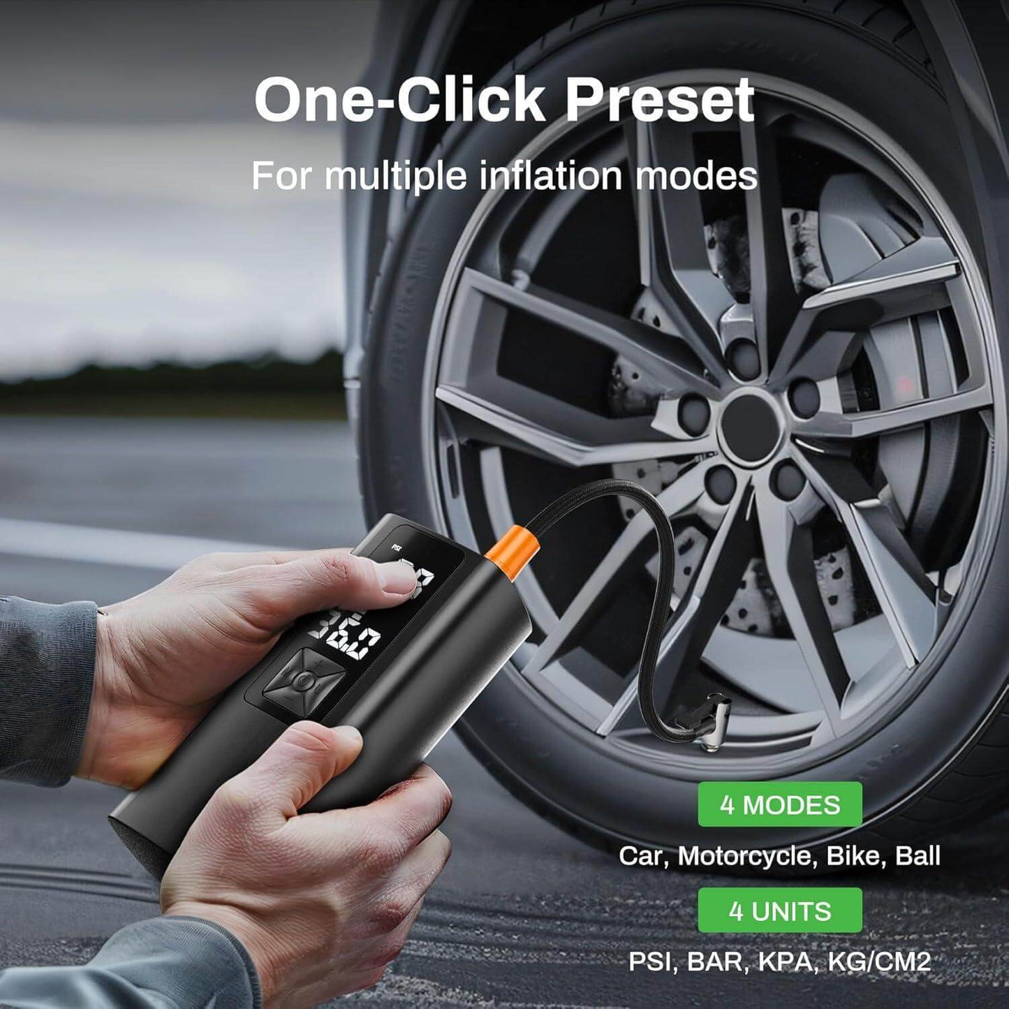 Portable Car Tire Inflator Portable Car Air Pump, Car Tire Automati | Ectron Online