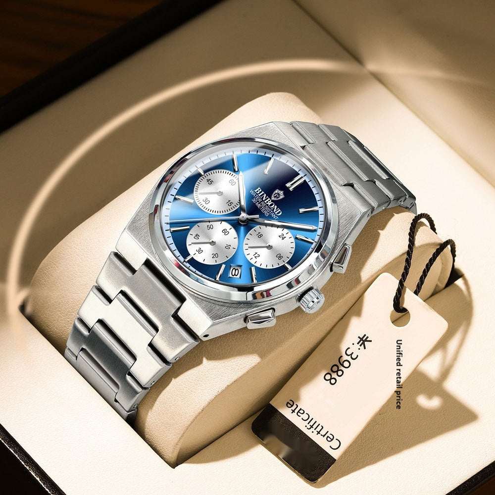 Men's Fashion Elegant Three Eyes And Six Needles Chronograph Watch Men's Fashion Elegant Three Eyes And Six | Ectron Online
