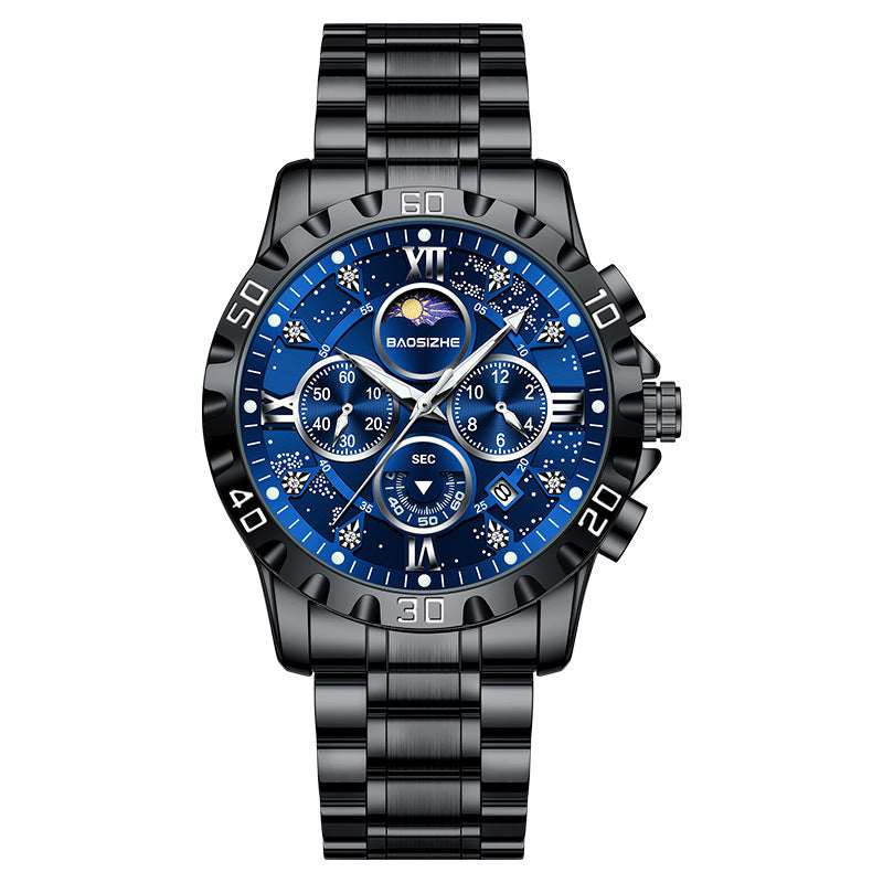 Men's Waterproof Quartz Watch Automatic Non-mechanical Watch Steel Bel | Ectron Online