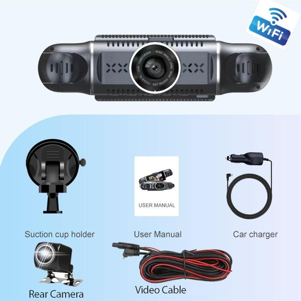 4-Way WiFi Driving Recorder – HD Night Vision & Wide Angle Four-record Wifi Driving Recorder HD Nig | Ectron Online