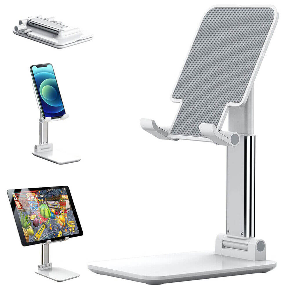 Foldable Desktop Phone & Tablet Stand - Adjustable Height Holder Cell Phone Stand Desktop Holder Tablet S | Ectron Online