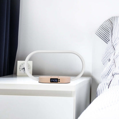 3-in-1 LED Bedside Lamp with Wireless Charging & Clock 1 Set Bedside Table Lamp Touch Control L | Ectron Online