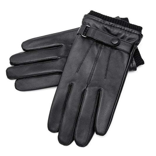 Men's Fashion Padded Warm Sheepskin Gloves

