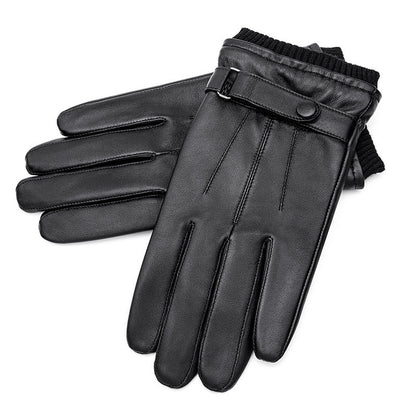 Men's Fashion Padded Warm Sheepskin Gloves