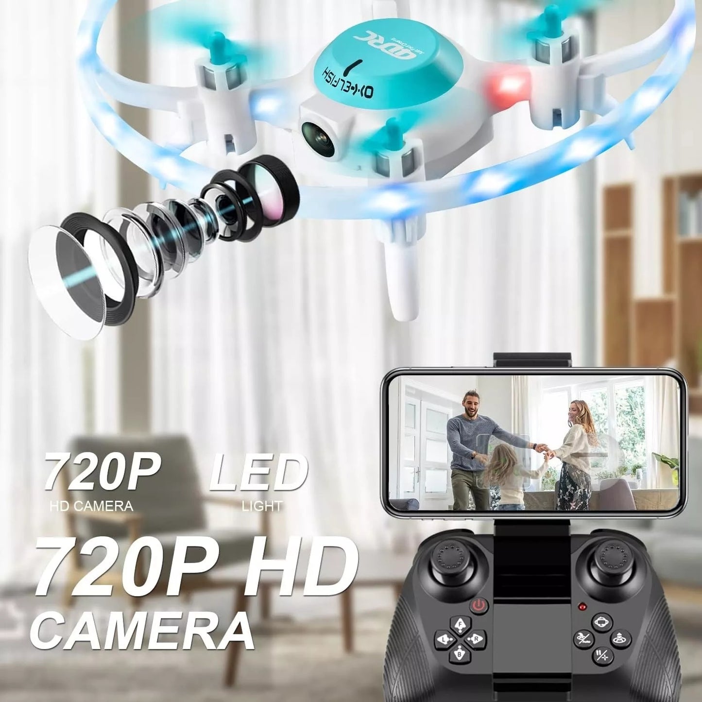 UK 4DRC V5 Kids And Beginners Mini RC Drone RC Quadcopter With 720P HD Wide Angle Camera,Drones Suitable For Children And Beginners,Logistics Is Randomly Sent By Evri,Royal Mail,Amazon Logistics