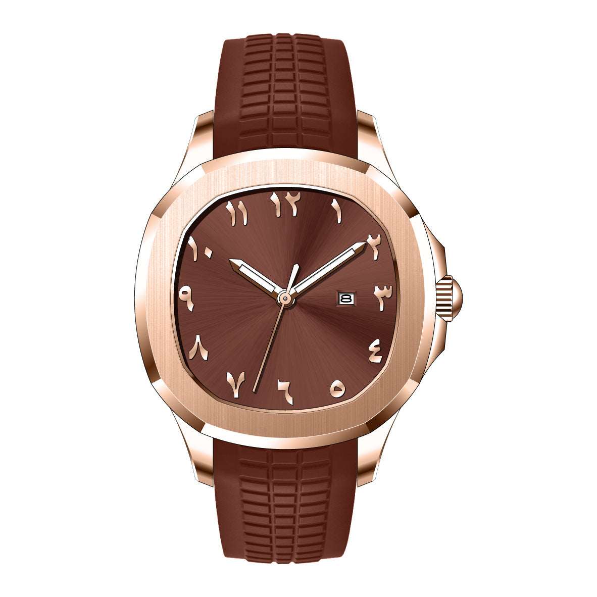 {{ brand }} Men's Grenade Silicone Watch Rose Gold Face Gold Shell - Classic Grenade Silicone Band Waterproof