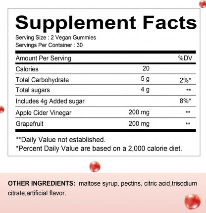 Cider Vinegar & Grapefruit Gummies Cider Vinegar Gummies Cider Vinegar Gra | Ectron Online