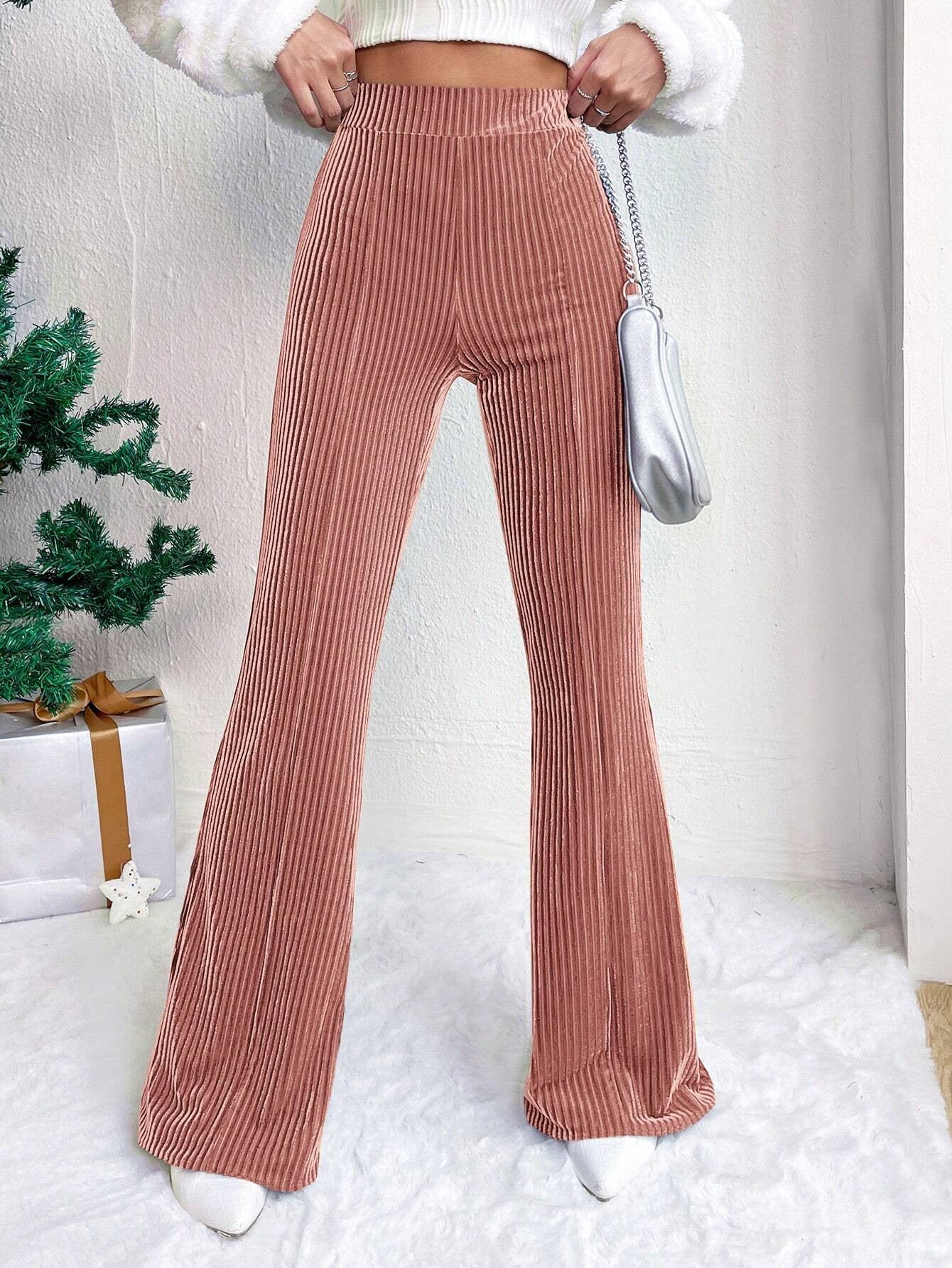High Waist Lamp Wick Corduroy Bell-bottom Pants Wide Leg Women High Waist Lamp Wick Corduroy Bell-botto | Ectron Online