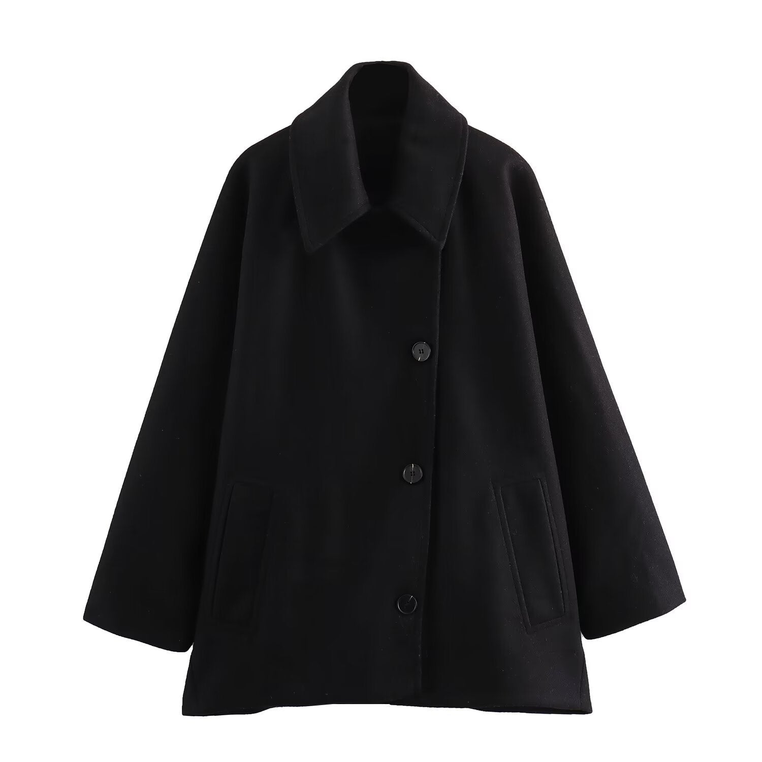 Fashionable French Short Cape Coat French Coat Fashion Polo Collar Blended | Ectron Online