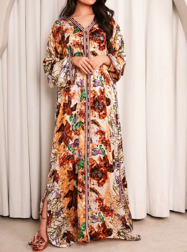 Embroidery Kaftan Dress